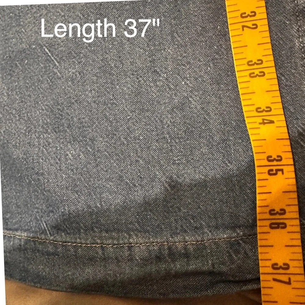 1990s Better Than Basic Denim Medium Maxi Skirt  Blue Modest Side Slit‎ Pockets